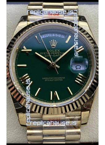 Rolex Day Date Presidential 18K Rose Gold Watch 40MM - Olive Green Dial 1:1 Mirror Quality