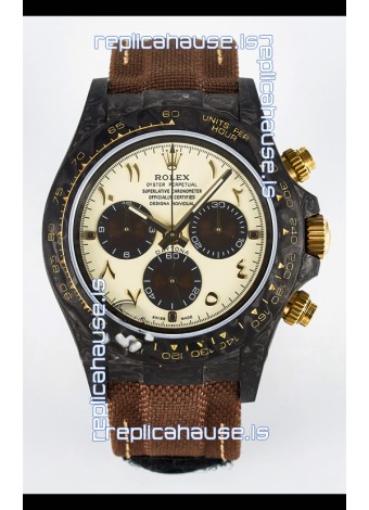 Rolex Daytona Super Clone DiW Desert Eagle Arabic Edition Watch - Forged Cabon Casing 1:1 Mirror Replica