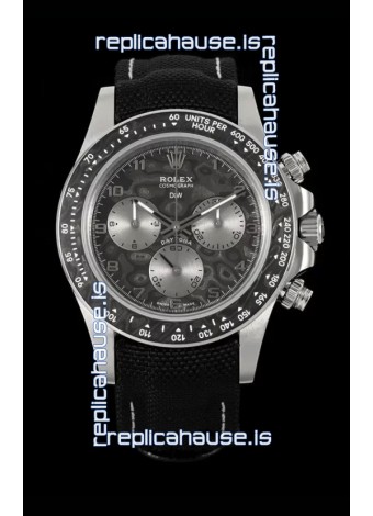 Rolex Daytona Super Clone DiW Exceptional-1 Stainless Steel Watch in Black Carbon Dial 1:1 Mirror Replica Watch