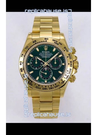 Rolex Daytona John Mayer Super Clone 116508 Yellow Gold Green Dial Cal.4130 Movement Swiss Replica