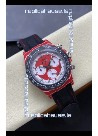 Rolex Daytona Super Clone DiW Kakha Kaladze Red Carbon Casing Watch in Red Dial 1:1 Mirror Replica Watch
