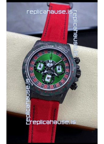 Rolex Daytona DiW NTPT Carbon Lucky Player Casino Swiss Replica Watch 1:1 Mirror Replica
