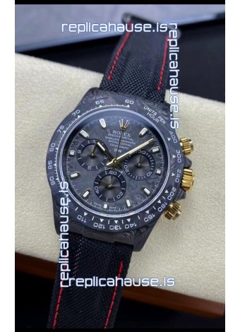 Rolex Daytona DiW Black & Gold Carbon Edition Watch - Forged Cabon Casing 1:1 Mirror Replica