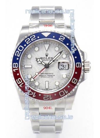 Rolex GMT Masters II Super Clone 126720 Cal.3285 White Meteorite Dial 904L Steel in Oyster Strap Swiss Replica