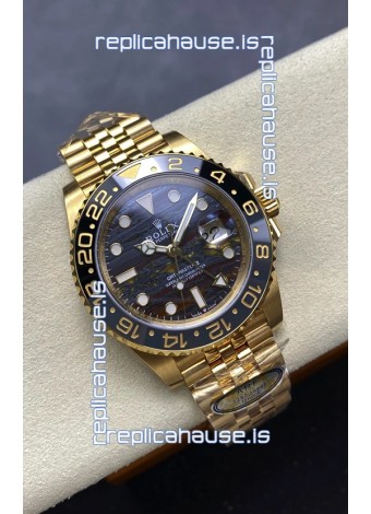 Rolex GMT Masters II Super Clone 126718GRNR Yellow Gold Tiger Iron Dial Swiss Replica Watch
