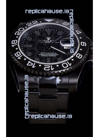 Rolex GMT Swiss "Titan Revenge" All Black Swiss Replica Watch Swiss ETA 3186 Movement 
