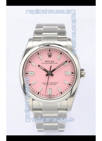 Rolex Oyster Perpetual REF#126000 36MM Swiss Movement Swiss Replica Pink Dial 904L Steel 1:1 Mirror Replica Watch