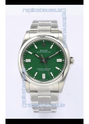 Rolex Oyster Perpetual REF#126000 36MM Swiss Movement Swiss Replica Green Dial 904L Steel 1:1 Mirror Replica Watch