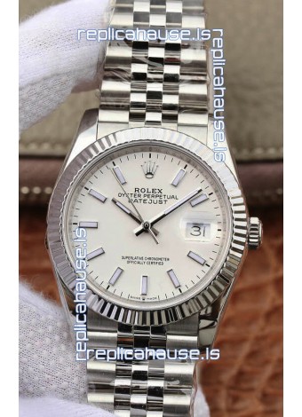 Rolex Datejust 36MM ETA-3135 Movement Swiss Replica in 904L Steel in White Dial 