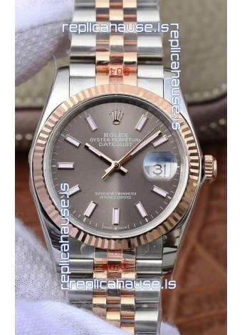 Rolex Datejust 36MM ETA-3135 Movement Swiss Replica in 904L Two Tone Grey Dial