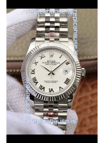Rolex Datejust 36MM ETA-3135 Movement Swiss Replica in 904L Steel in Black Dial 
