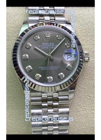 Rolex Datejust 31MM ETA-2671 Movement Swiss Replica in 904L Steel in Grey Dial