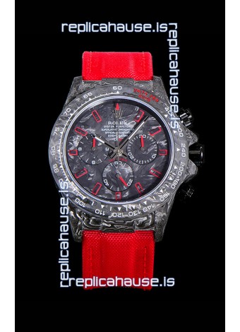 Rolex Daytona DiW Edition "All Black/Red" Forged Cabon Casing 1:1 Mirror Replica
