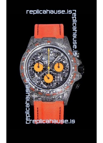 Rolex Daytona DiW Orange Edition Edition Forged Cabon Casing 1:1 Mirror Replica