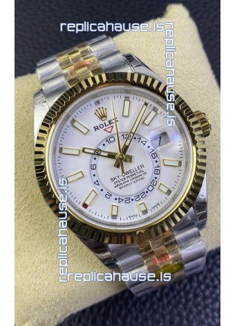 Rolex Sky-Dweller REF# M336933 White Dial Watch in Yellow Gold 904L Steel Case 1:1 Mirror Replica