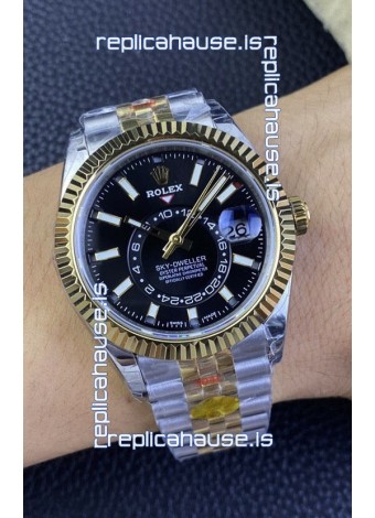 Rolex Sky-Dweller REF# M336933 Black Dial Watch in Yellow Gold 904L Steel Case 1:1 Mirror Replica