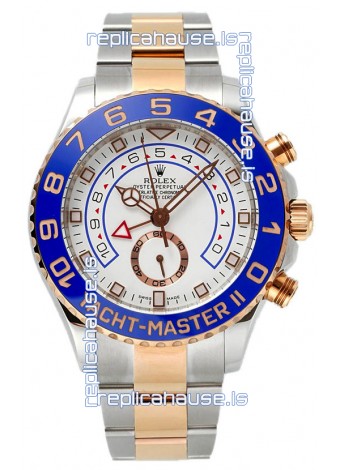 Rolex Yachtmaster II Stainles Steel Ref.116681 1:1 Two Tone Mirror Replica Watch 