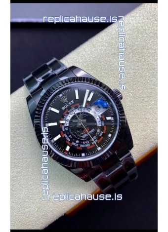 Rolex SkyDweller Swiss Watch in PVD Coated Case - DIW Edition Black Dial