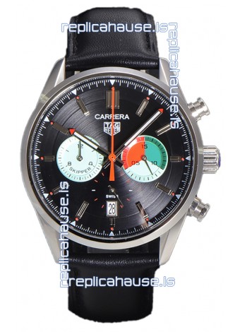 Tag Heuer Carrera Carrera Skipper 39 Chronograph Swiss Quartz Replica Watch Black Dial 
