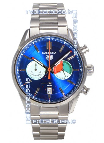 Tag Heuer Carrera Carrera Skipper 39 Chronograph Swiss Quartz Replica Watch Blue Dial 