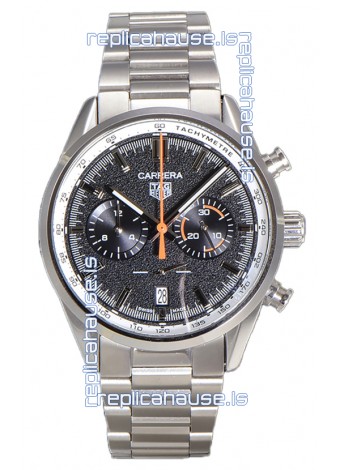 Tag Heuer Carrera Chronograph 43 Swiss Quartz Replica Watch Grey Dial Steel Strap 