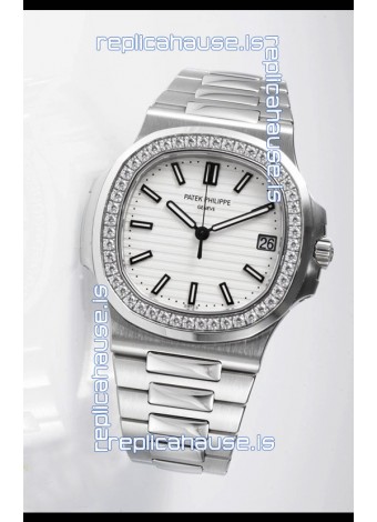 Patek Philippe Nautilus 5711 Swiss Replica Watch - 1:1 Mirror Quality with Diamonds Bezel