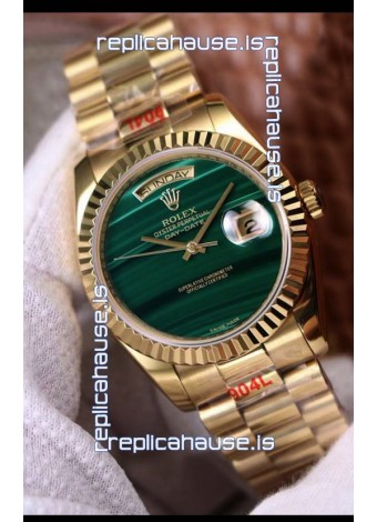 Rolex Day Date 18238 Presidential 18K Yellow Gold Watch 36MM - Malachite Dial 1:1 Mirror Quality Watch 