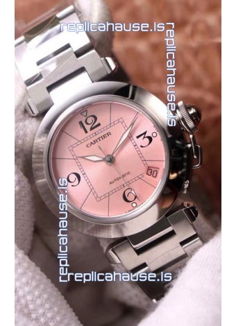 Pasha De Cartier 1:1 Mirror Quality Automatic Swiss Replica Watch 32MM - Pink Dial