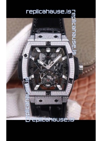 Hublot Masterpiece MP Edition Genuine Tourbillon Swiss Replica Watch in Steel Casing