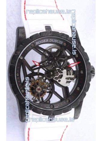 Roger Dubuis Excalibur Spider Flying Tourbillon Skeleton Carbon Casing 1:1 Mirror Swiss Watch