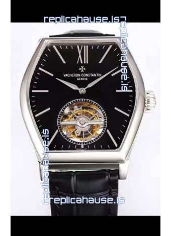 Vacheron Constantin Malte Tourbillon 1:1 Mirror Stainless Steel Swiss Replica Black Dial 