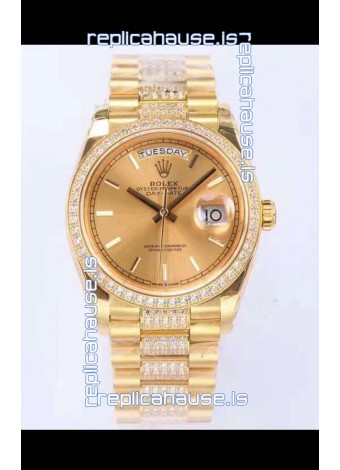 Rolex Day Date Presidential 18K Yellow Gold Watch 36MM - Gold Dial 1:1 Mirror Quality Watch