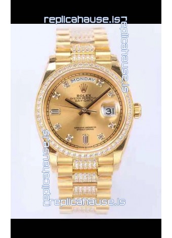 Rolex Day Date Presidential 18K Yellow Gold Watch 36MM - Gold Dial 1:1 Mirror Quality Watch