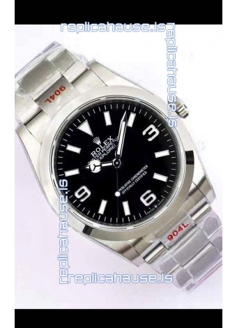 Rolex Explorer I Black Dial - 904L Steel in 3235 Swiss Automatic Movement