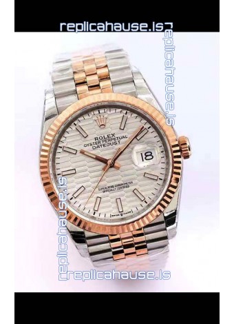 Rolex Datejust Fluted-Motif Dial 41MM Cal.3135 Movement Swiss Replica Watch in 904L Two Tone Casing