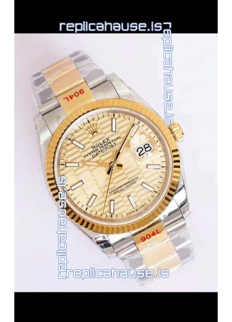 Rolex Datejust Fluted-Motif Dial 41MM Cal.3135 Movement Swiss Replica Watch in 904L Two Tone Casing