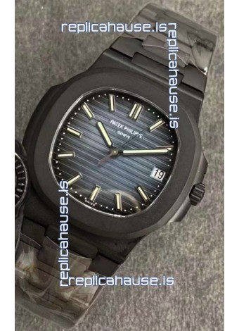 Patek Philippe Nautilus 5711 Black Venom PVD Swiss Replica Watch in Blue Dial 