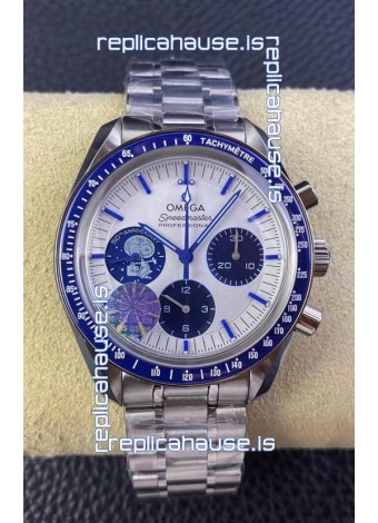 Omega Speedmaster Silver Snoopy 1:1 Replica (Rotating Globe and Snoopy at Rear)