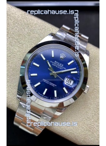 Rolex Datejust 126300 41MM Cal.3135 Swiss 1:1 Mirror Replica Watch in 904L Blue Dial