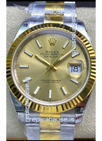 Rolex Datejust 126333 41MM Cal.3135 Swiss 1:1 Mirror Replica Watch in 904L Gold Dial 