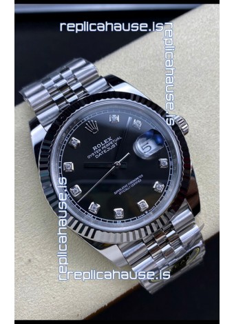 Rolex Datejust 126334 41MM ETA 3235 Swiss 1:1 Mirror Replica Watch in 904L Steel - Black Dial 