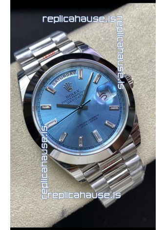 Rolex Day Date Presidential 228206 904L Steel 40MM - ICE BLUE Dial 1:1 Mirror Quality Watch