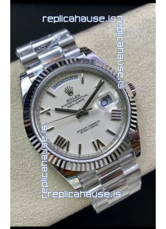 Rolex Day Date 228239-83419 904L Steel 40MM - White Pearl Dial 1:1 Mirror Quality Watch