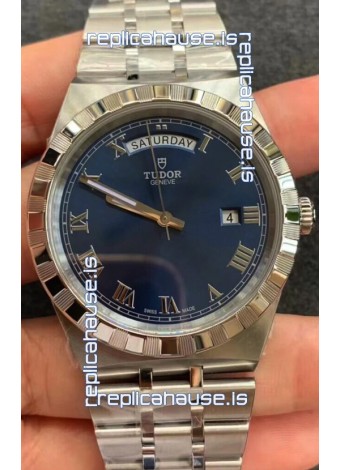 Tudor Royal Edition Watch - 1:1 Mirror Replica in Steel Casing - Blue Roman Dial