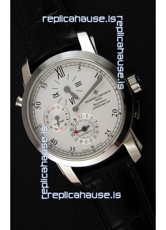 Vacheron Constantin Malte Dual Time Regulator Steel Swiss Replica Watch 