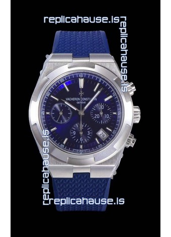 Vacheron Constantin Overseas Chronograph Blue Dial Swiss Replica Watch - Rubber Strap