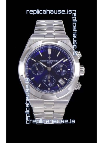 Vacheron Constantin Overseas Chronograph Blue Dial Swiss Replica Watch - Stainless Steel Strap