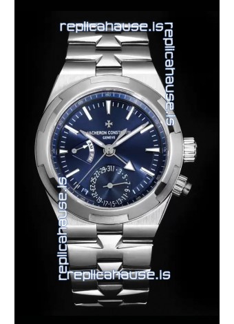 Vacheron Constantin Overseas Dual Time 1:1 Mirror Swiss Replica Watch in Blue Dial 