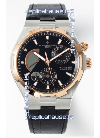 Vacheron Constantin Power Reserve Black Dial Two Tone Black Dial Swiss Replica Watch