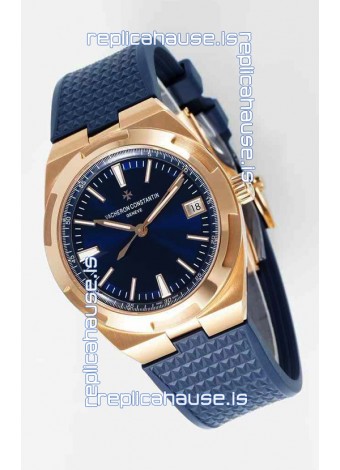 Vacheron Constantin Super Clone Overseas Edition Rose Gold Casing Rubber Strap